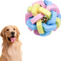 Rubber Dog Balls – 8.5 cm Colorful Bouncy Braided Rubber Ball with Ringing Bell, Durable Bite-Resistant Toy for Teeth Cleaning, Training, and Interactive Play