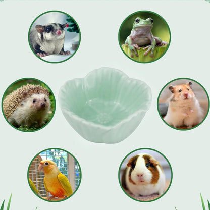Small Ceramic Pet Hamster Bowl, Easy to Clean Anti Flipping Hamsters Food and Water Bowl, Small Animal Bowls for Dwarf Hamster, Parrots