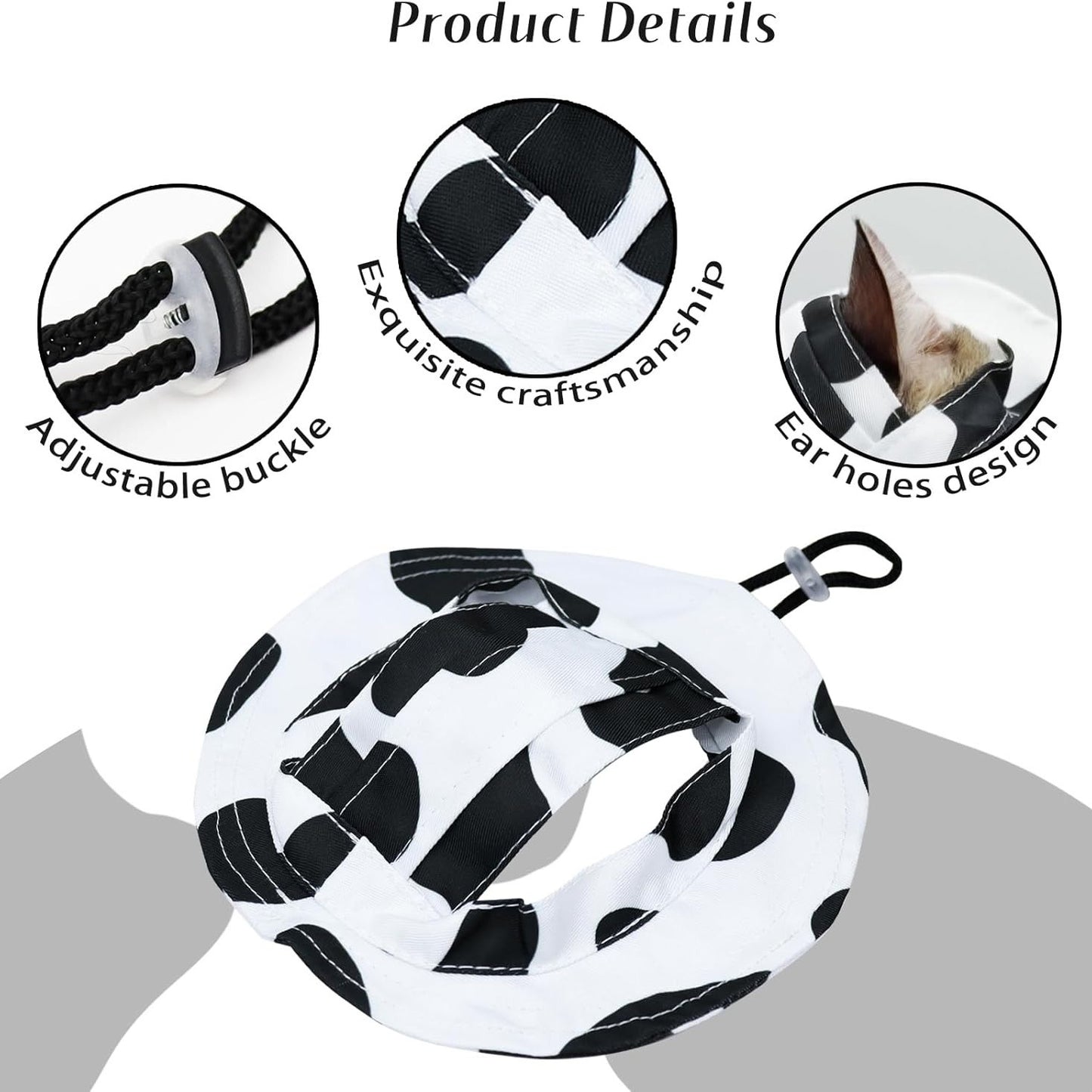 Adjustable Pet Sun Hat – Exposed-Ear Fisherman Cap with Rope Buckle for Puppies, Cats, and Small Dogs