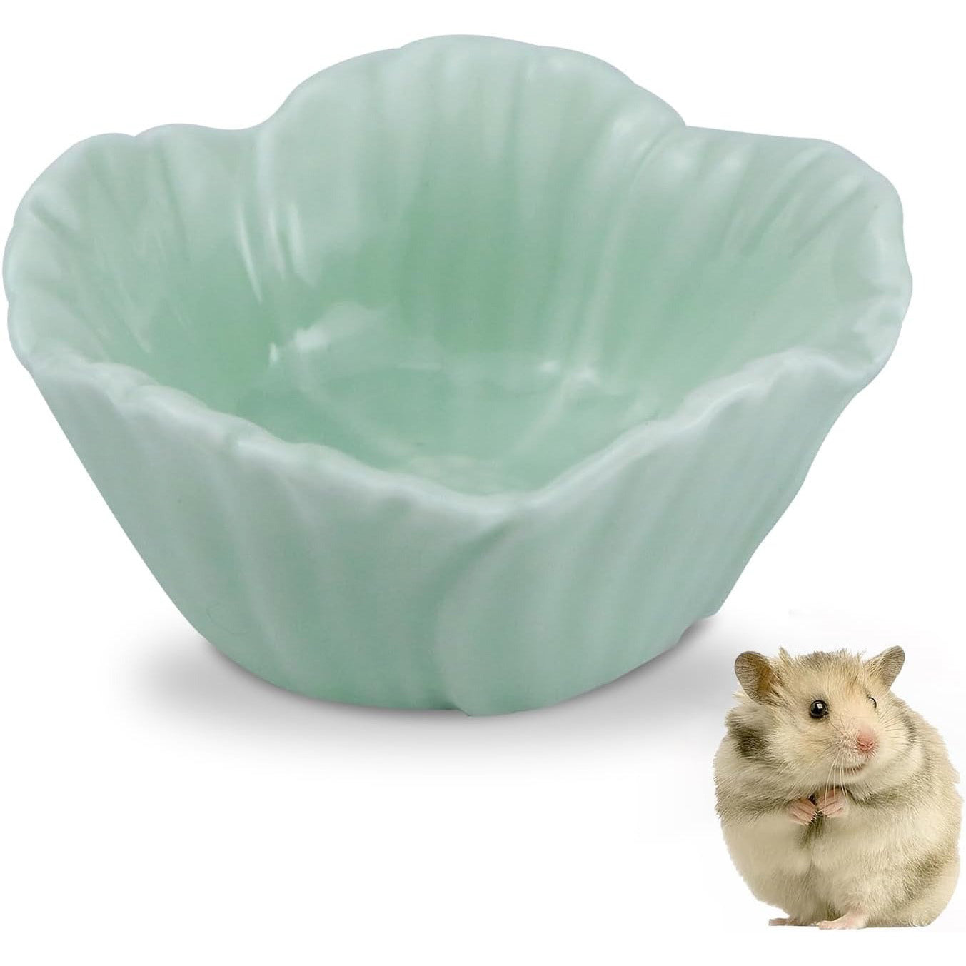 Small Ceramic Pet Hamster Bowl, Easy to Clean Anti Flipping Hamsters Food and Water Bowl, Small Animal Bowls for Dwarf Hamster, Parrots