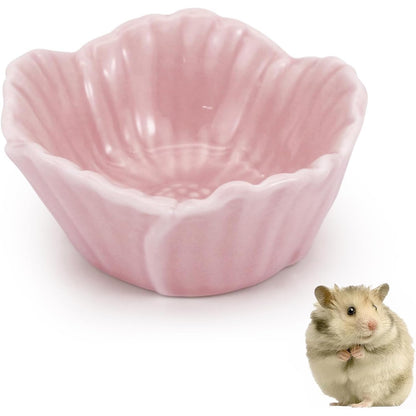 Small Ceramic Pet Hamster Bowl, Easy to Clean Anti Flipping Hamsters Food and Water Bowl, Small Animal Bowls for Dwarf Hamster, Parrots