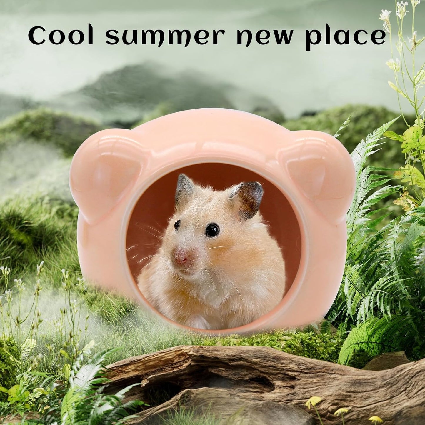 Mini Ceramic Hamster Hideout – Adorable Animal-Shaped Cave for Small Pets, Summer Cooling Shelter & Cage Decoration for Dwarf Hamsters