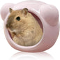 Mini Ceramic Hamster Hideout – Adorable Animal-Shaped Cave for Small Pets, Summer Cooling Shelter & Cage Decoration for Dwarf Hamsters