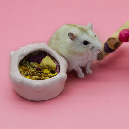 Mini Ceramic Pet Bowl – Anti-Tip, Easy-to-Clean Food & Water Dish for Hamsters, Rabbits, Hedgehogs, Guinea Pigs, and Small Birds