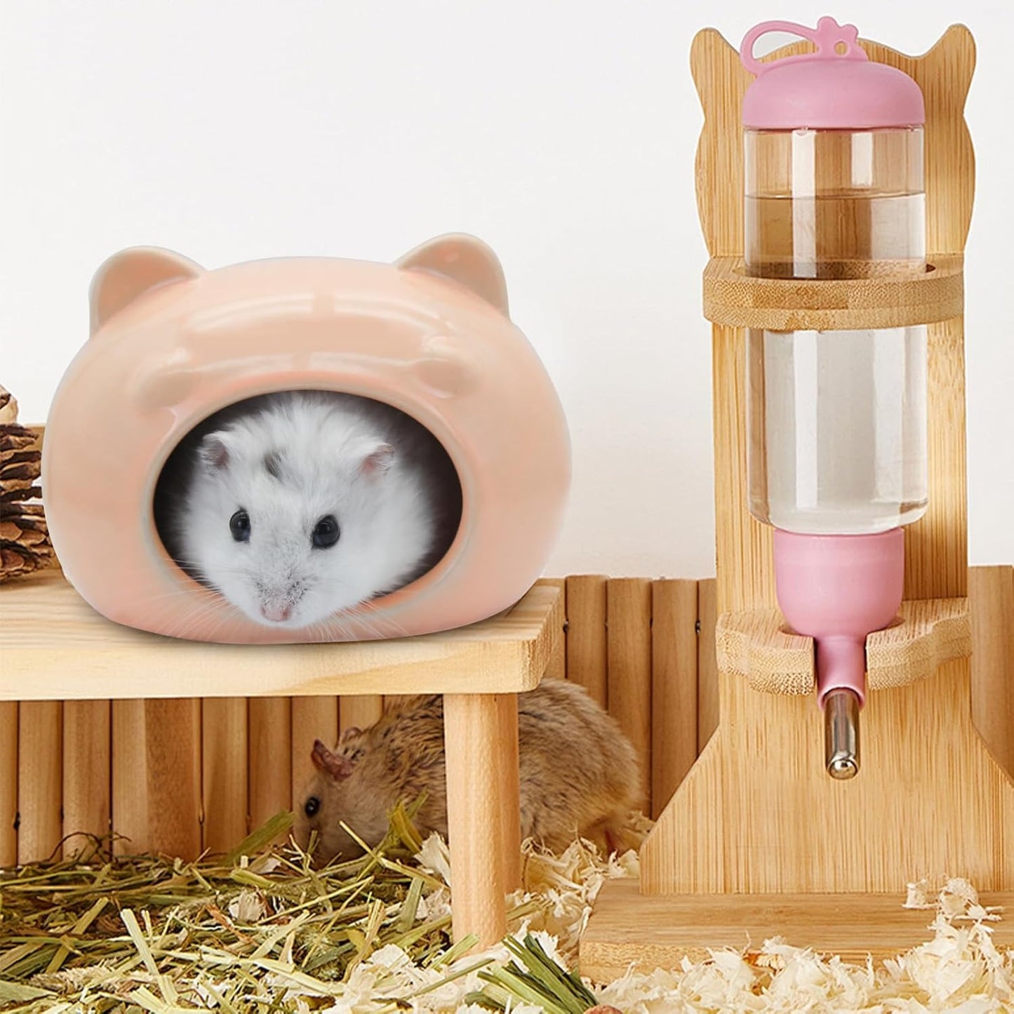 Mini Ceramic Hamster House – Adorable Bear-Shaped Cooling Cave for Dwarf Hamsters, Mice, and Small Pets
