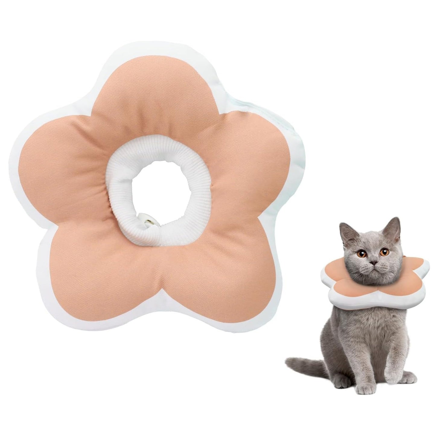 Adorable Flower Pet Cone – Soft, Splash-Resistant Recovery E-Collar for Post-Surgery Cats, Comfy Anti-Lick Neck Pillow, Donut-Style Collar for Kittens & Puppies, Perfect for Cute Photos
