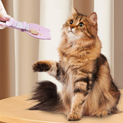 Cat Treat Feeding Spoon – Cute, Easy-Clean Lickable Treat Spoon with Hanging Hole, Multifunctional Pet Food Scoop for Mess-Free Feeding