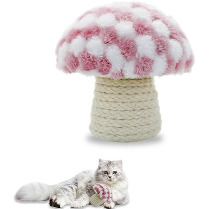 Catnip Plush Toys – Adorable Mushroom-Shaped Cat Toy for Adult Indoor Cats, Built-In Sound Stone Chew Toy for Dental Cleaning, Interactive Play for Boredom Relief
