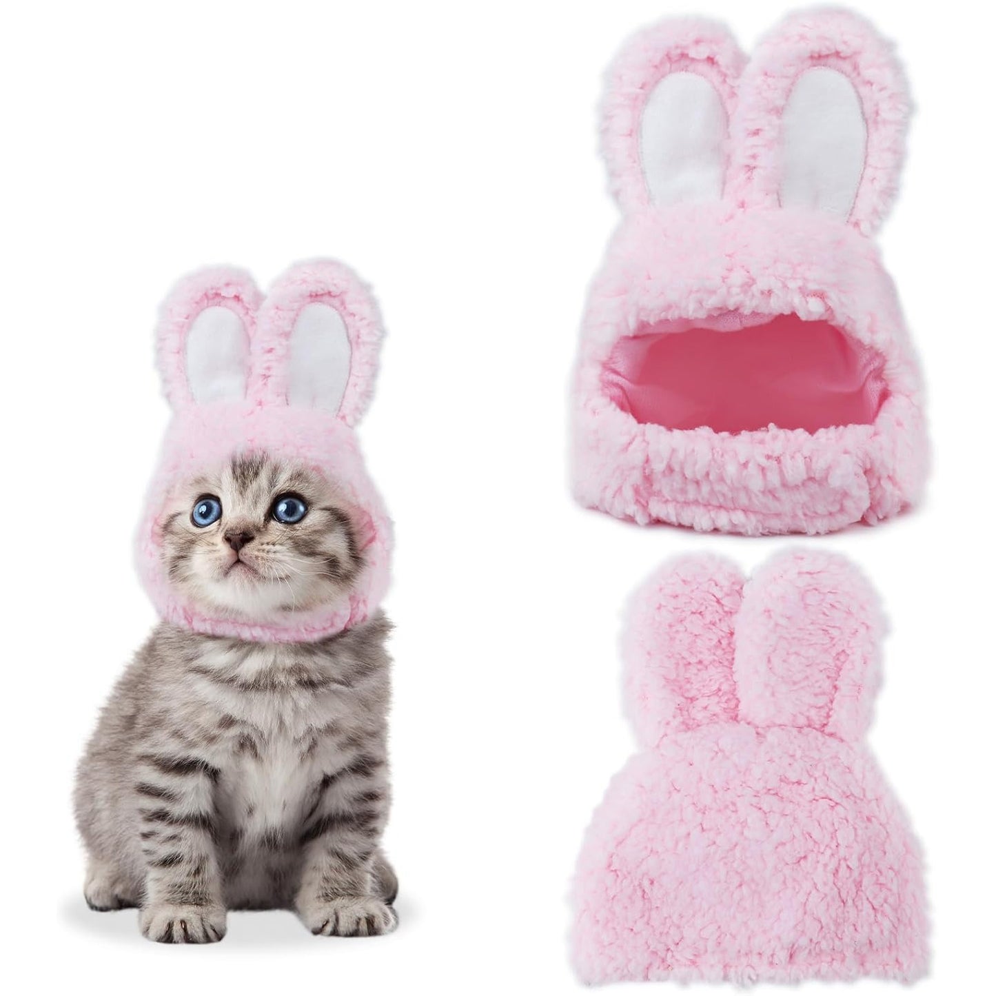Adorable Cat Costume – Soft, Adjustable Bunny Ears Hat for Cats, Puppies, and Small Pets, Cute Warm Headwear for Photos, Dress-Up, and Performances