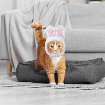 Adorable Cat Costume – Soft, Adjustable Bunny Ears Hat for Cats, Puppies, and Small Pets, Cute Warm Headwear for Photos, Dress-Up, and Performances