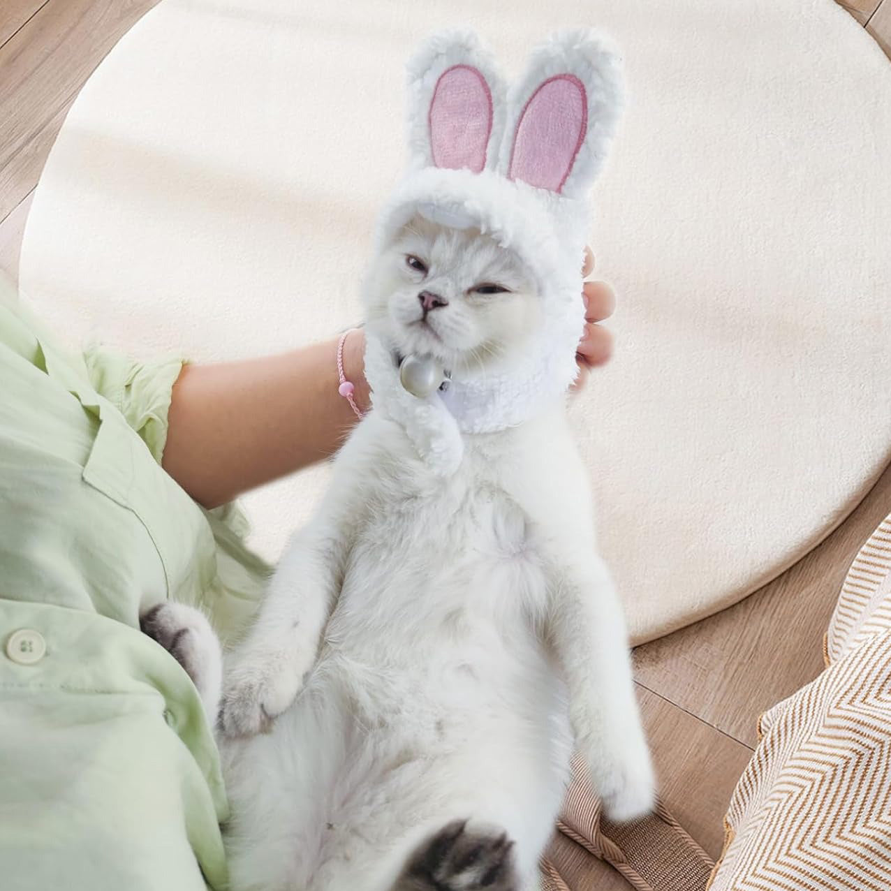 Adorable Cat Costume – Soft, Adjustable Bunny Ears Hat for Cats, Puppies, and Small Pets, Cute Warm Headwear for Photos, Dress-Up, and Performances