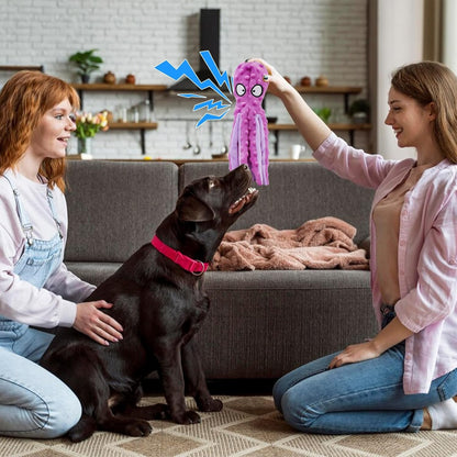 Squeaky Dog Toy – 12.5" Plush Octopus Toy with Crinkle Paper and Built-In Squeaker, Stuffing-Free Durable Toy for Indoor Dogs