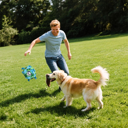 Squeaky Dog Ball – 12CM Plush Soccer Ball with Carry Straps and Internal Bell, Soft Interactive Toy for Small & Medium Dogs, Great for Tug-of-War, Playtime, and Keeping Pets Busy
